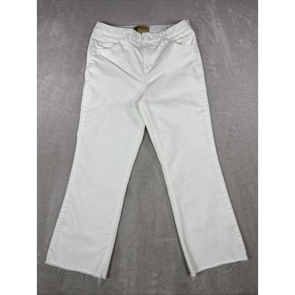 Democracy Ab Technology White Stretch Denim Ankle Pant Size 6 Tummy Control